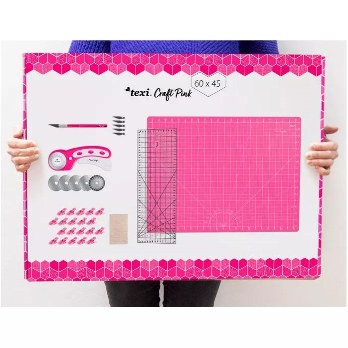 Zestaw do cięcia i krojenia TEXI CRAFT PINK 60x45 cm