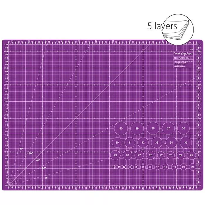 Zestaw do cięcia i krojenia TEXI CRAFT PURPLE 60x45 cm