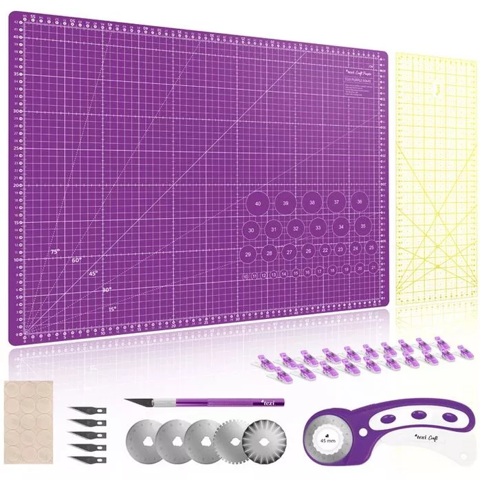 Zestaw do cięcia i krojenia TEXI CRAFT PURPLE 60x45 cm