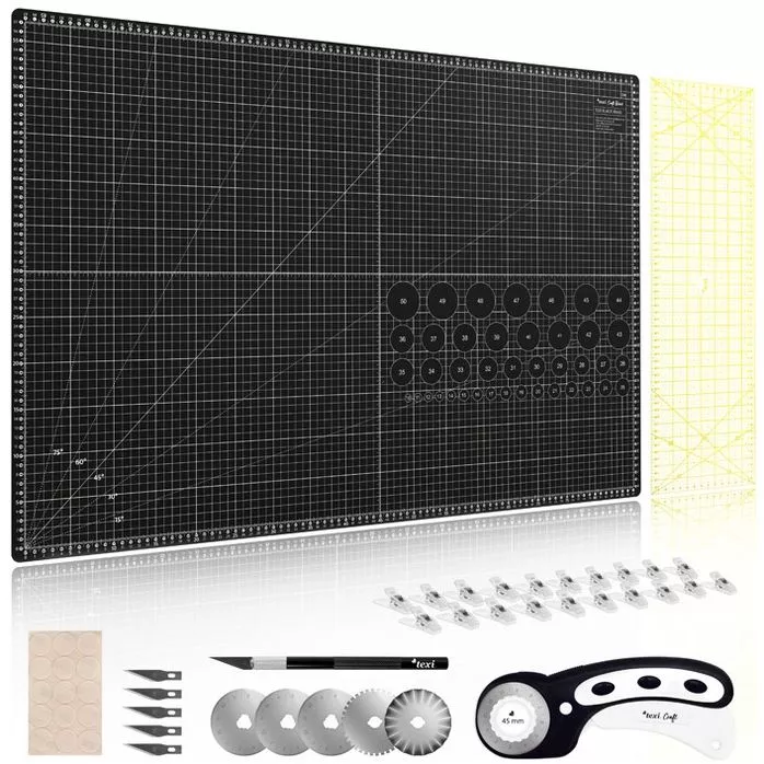 Zestaw do cięcia i krojenia TEXI CRAFT BLACK 90x60 cm