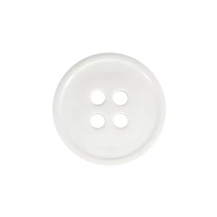 Guziki ubraniowe czterodziurkowe 15mm 24G kolor biały 500szt.