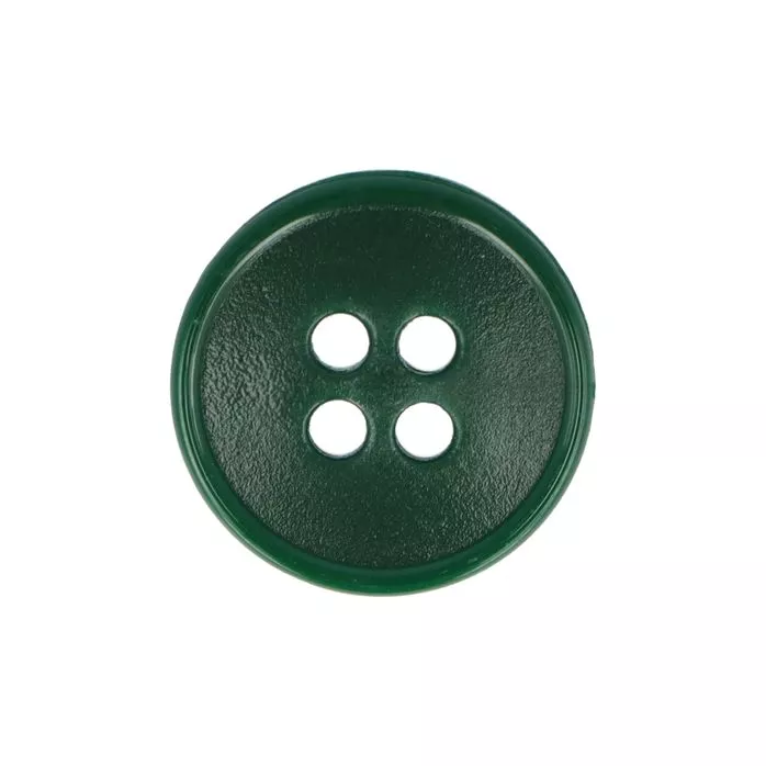 Guziki ubraniowe czterodziurkowe 15mm 24G kolor zielony ciemny 500szt.