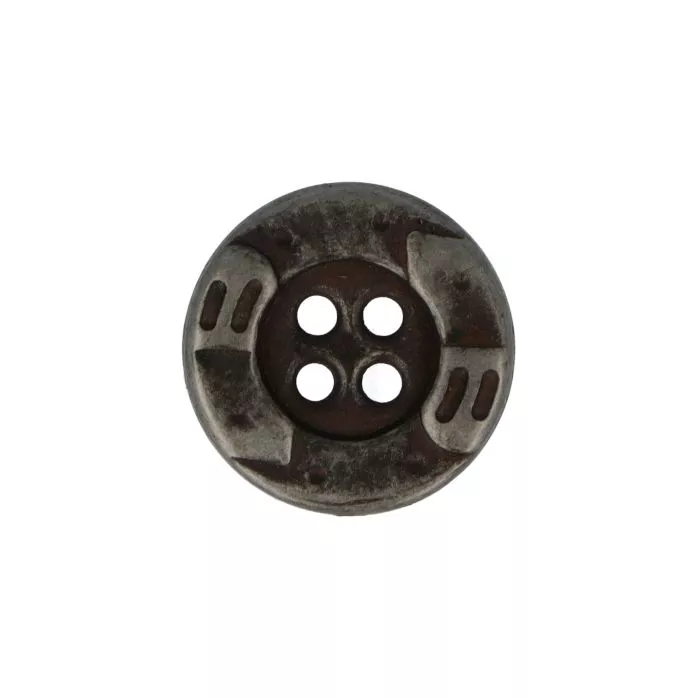 Guzik metalowy 15mm ciemne srebro madis