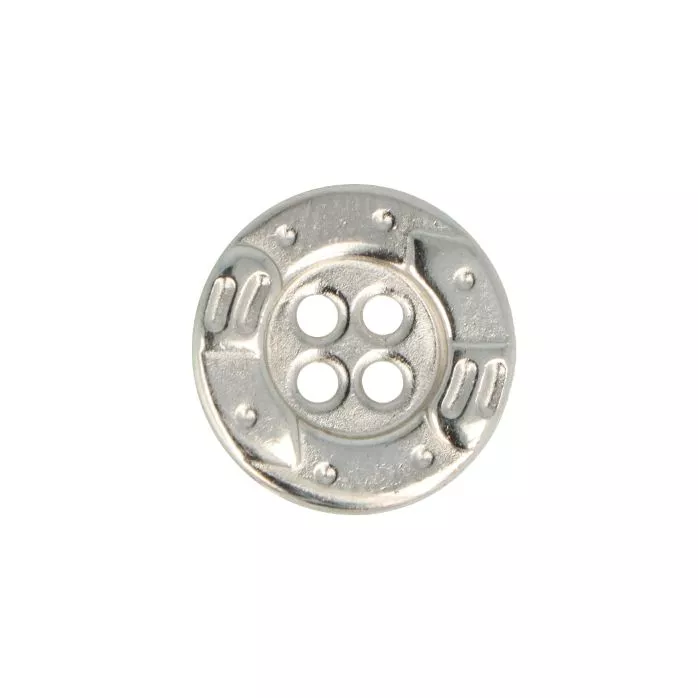 Guzik metalowy 15mm srebrny madis