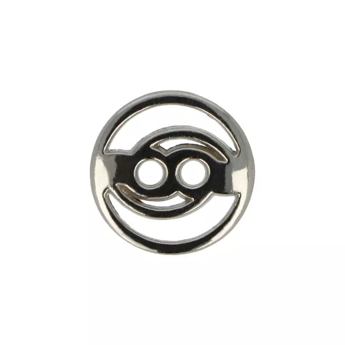 Guzik metalowy 15mm srebrny madis