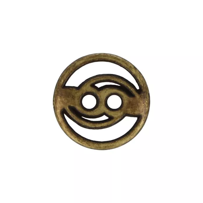 Guzik metalowy GF 24 15mm stare złoto madis