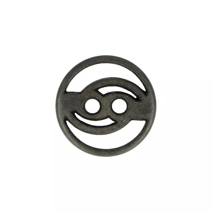 Guzik metalowy 20mm ciemny srebrny madis