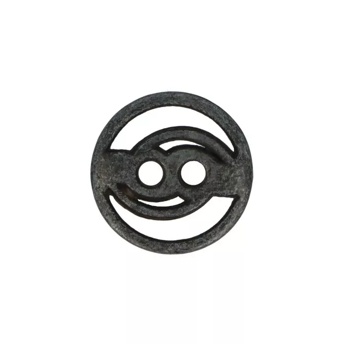 Guzik metalowy 15mm stare srebro madis
