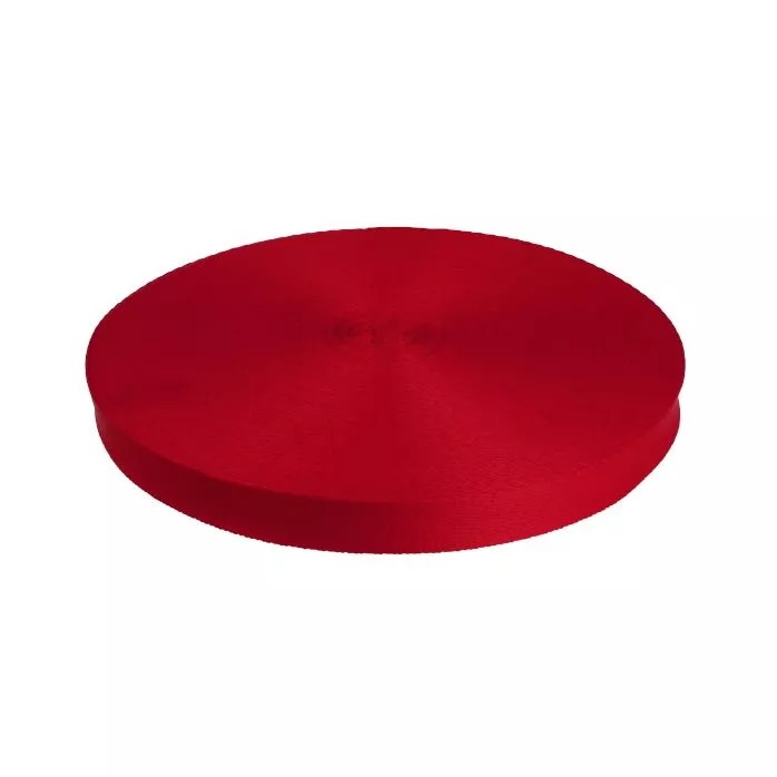 Taśma bistorowa do smyczy 20mm kolor czerwony 50mb