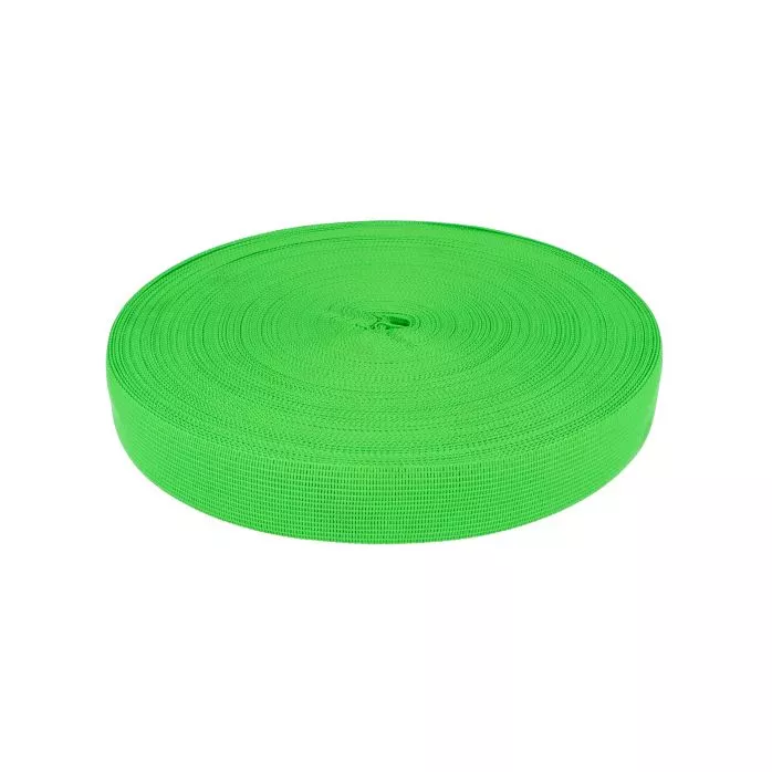 Taśma lamówka dziana 15mm kolor zielony odblask 50mb