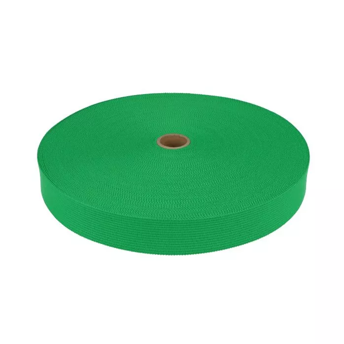 Taśma lamówka dziana 25mm kolor zielony 50mb
