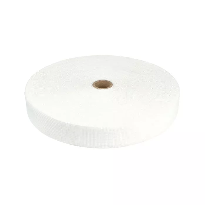 Taśma lamówka dziana 25mm kolor biały 50mb