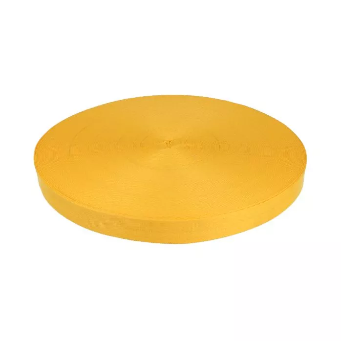 Taśma bistorowa do smyczy 10mm kolor żółty 50mb
