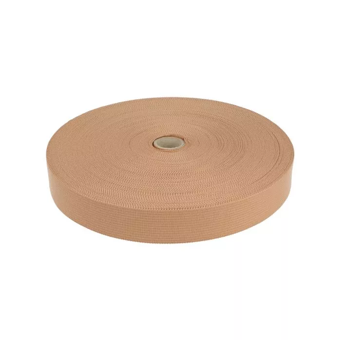 Taśma lamówka dziana 25mm kolor beżowy 50mb