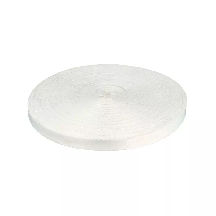 Taśma bistorowa do smyczy 10mm kolor biały 50mb