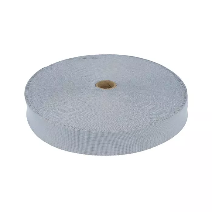 Taśma lamówka dziana 25mm kolor szary jasny 50mb