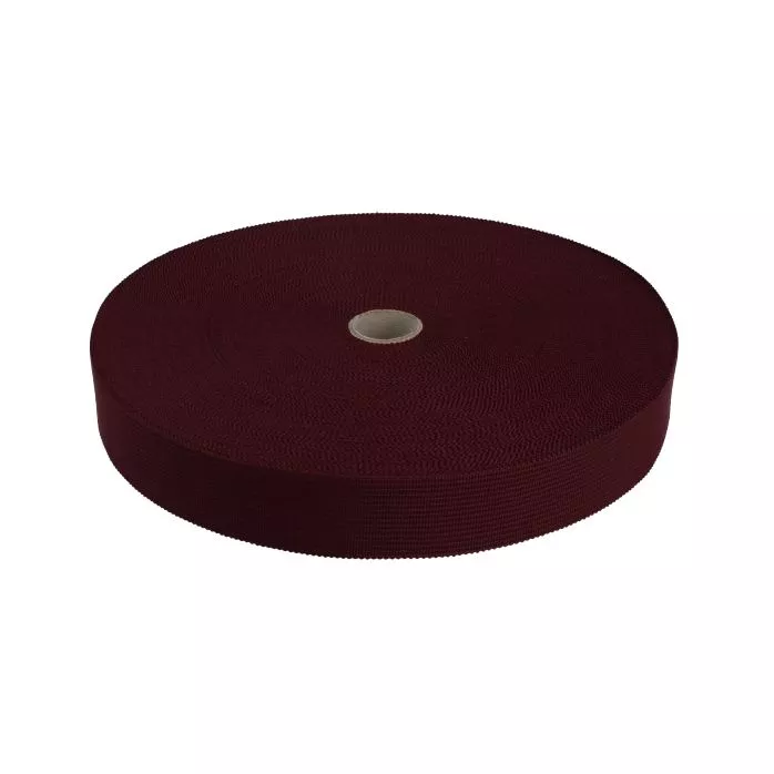 Taśma lamówka dziana 25mm kolor bordowy ciemny 50mb