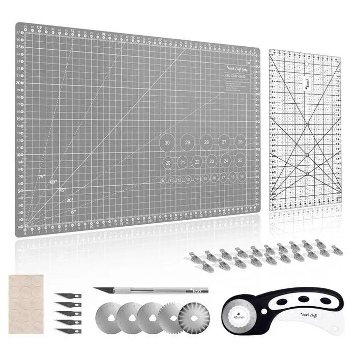 Zestaw do cięcia i krojenia TEXI CRAFT GRAY 45X30 cm