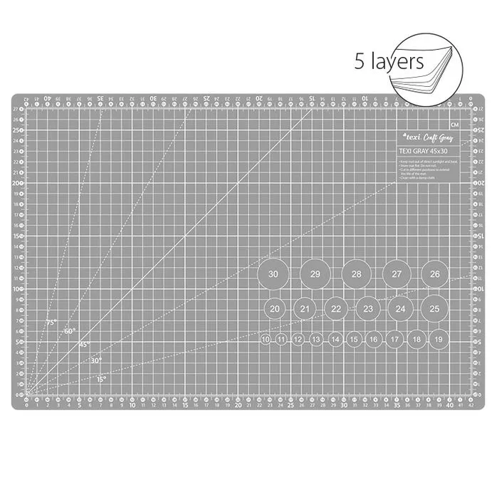 Zestaw do cięcia i krojenia TEXI CRAFT GRAY 45X30 cm