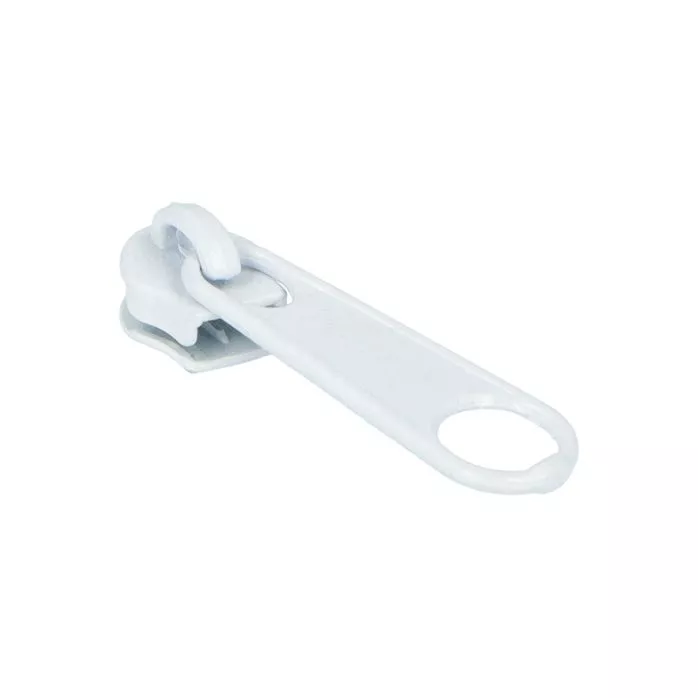 Suwak kordel do taśmy suwakowej spiralnej #3 non-lock kolor biały 500szt.