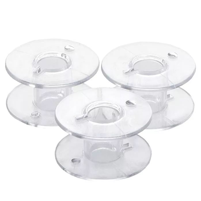 Szpulka plastikowa TEXI 3004 SET 3, przezroczysta płaska