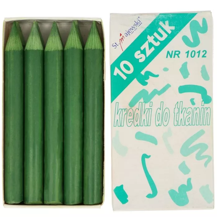 Kredki do tkanin świecowe zielone 10szt.