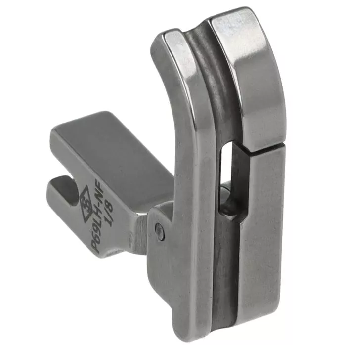 P69LH-NF 1/8 Stopka do wszywania kedry 3,2mm lewa z przegubem transport igłowy