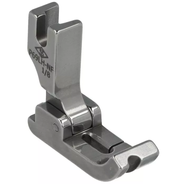 P69LH-NF 1/8 Stopka do wszywania kedry 3,2mm lewa z przegubem transport igłowy