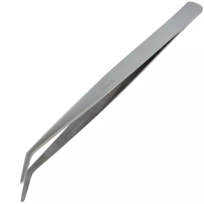 Pęseta (pinceta) wygięta 15cm do nawlekania nici TWE7