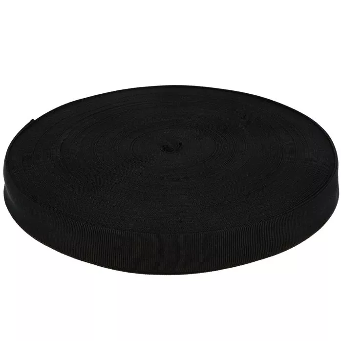 Taśma rypsowa 10mm kolor czarny 50mb