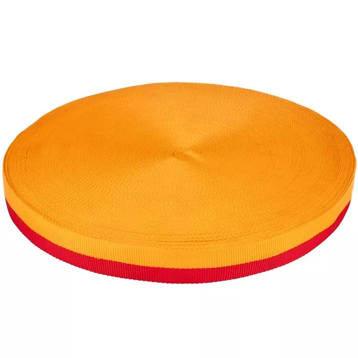 Taśma rypsowa 20mm kolor pomarańczowo czarny 50mb