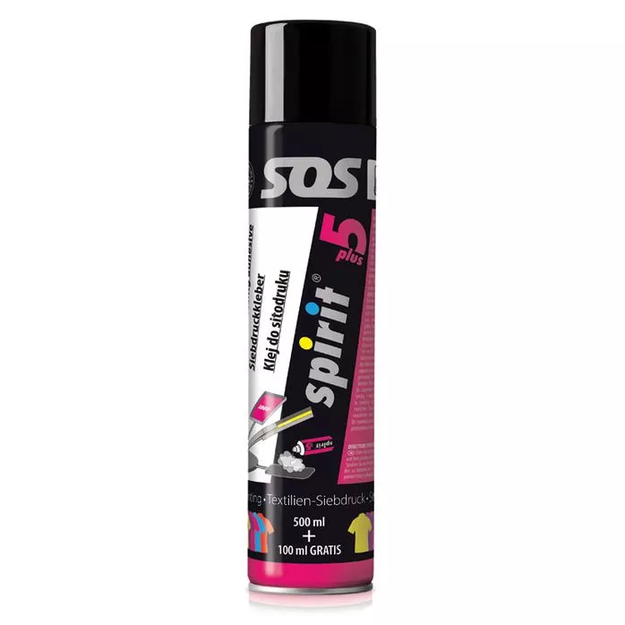 SPIRIT 5 PLUS - tymczasowy klej w o podwyższonej sile klejenia do sitodruku do sitodruku - spray 600ml