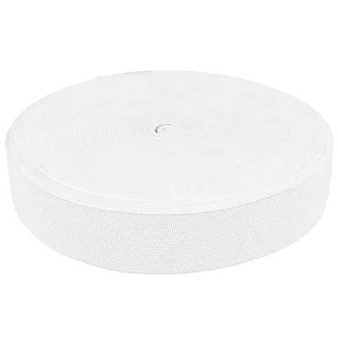 Guma tkana 40mm kolor biały 25mb