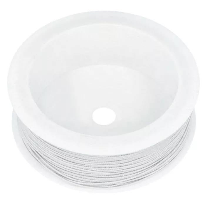 Guma okrągła kapeluszowa 1mm kolor biały 50mb