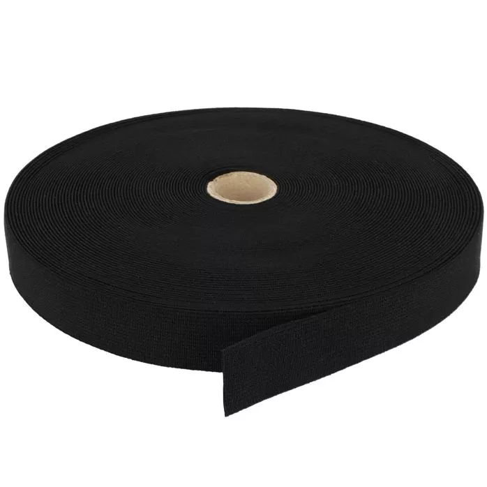 Guma tkana 25mm kolor czarny 25mb