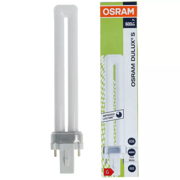 Świetlówka Osram Dulux S 9W G23 840 zimna biel - 2-Piny do lampki do maszyny do szycia