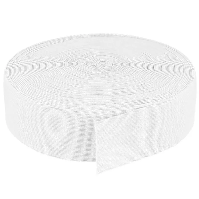 Guma tkana 50mm kolor biały 25mb