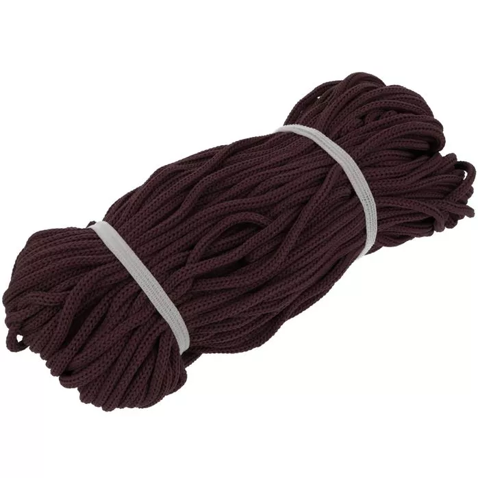 Sznurek poliestrowy 4mm kolor bordowy 50mb