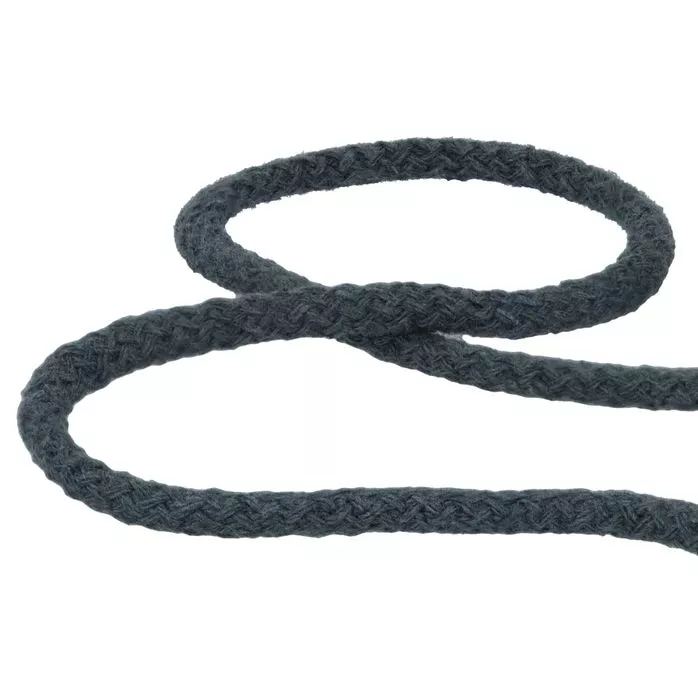 Sznurek bawełniany 5mm kolor szary stalowy 50mb