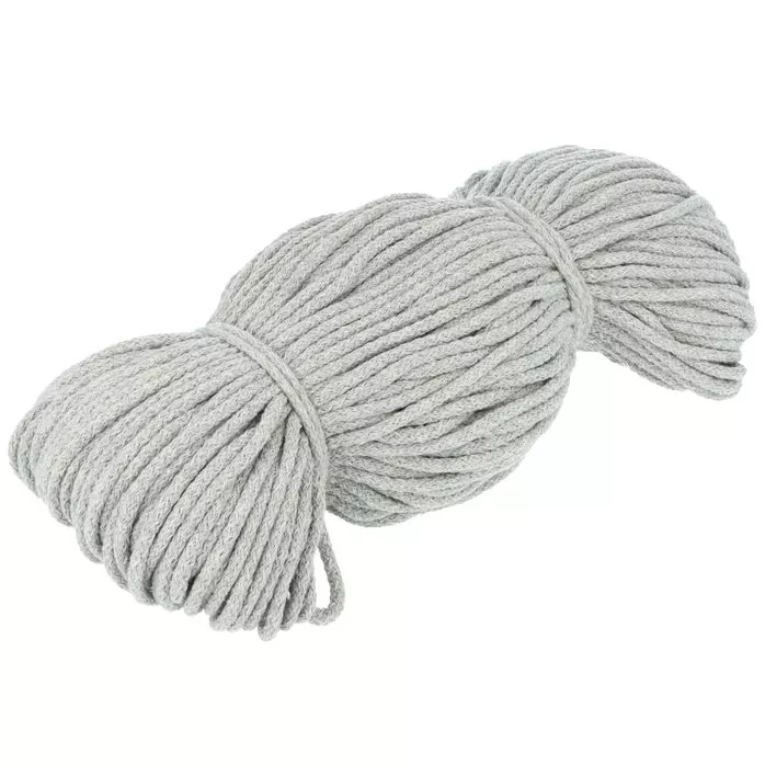 Sznurek bawełniany 5mm kolor szary jasny 100mb