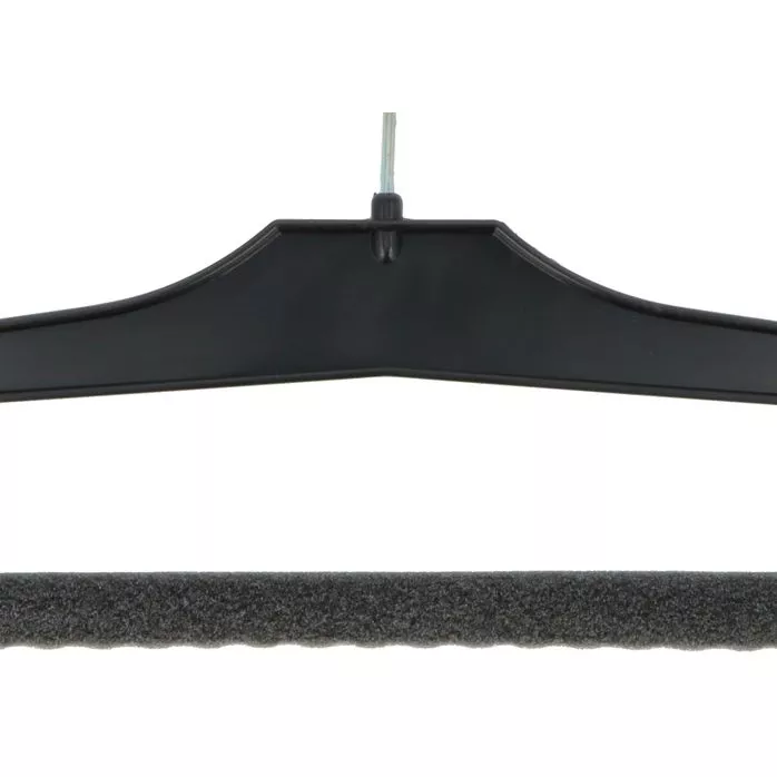 Wieszak ubraniowy uniwersalny z gąbkowaną poprzeczką i zaczepami 36 cm op. 20szt.