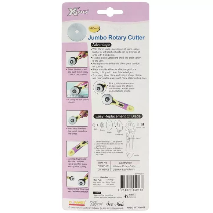 Nóż krążkowy jumbo DW-RC060  60mm
