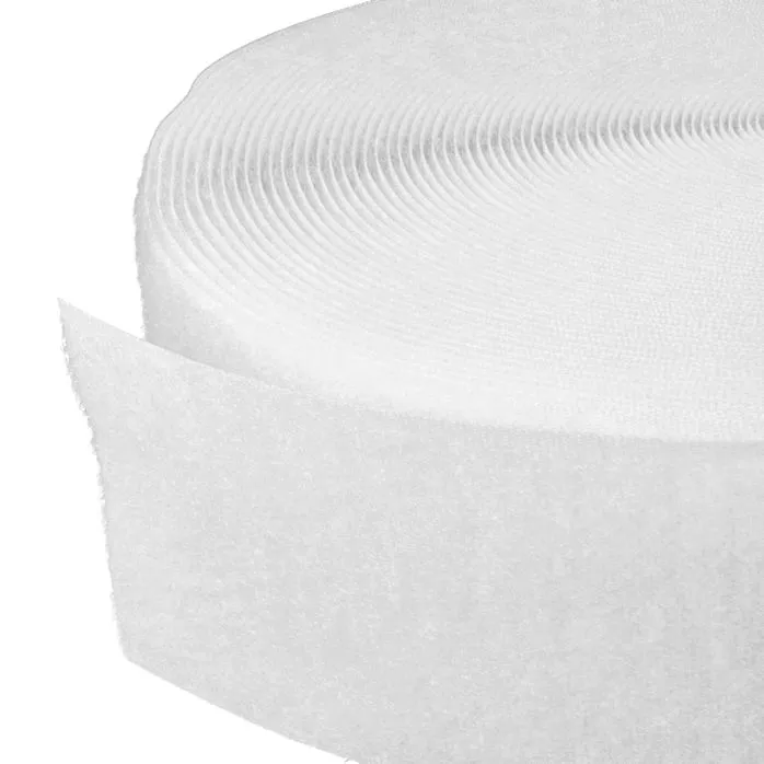 Rzep 50mm NYLON pętelka BIAŁY NATURAL JL162 /krążek-25mb/madis