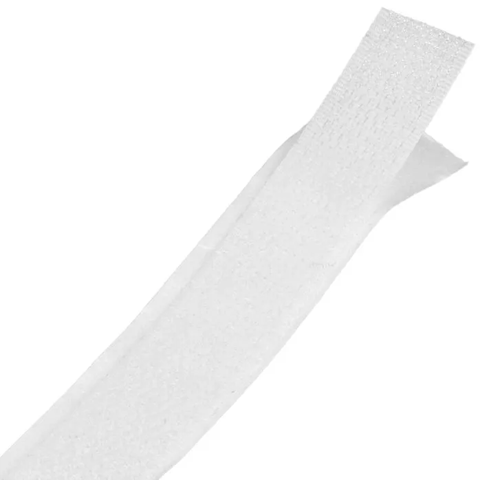 Rzep 20mm z KLEJEM haczyk BIAŁY /krążek-25m/