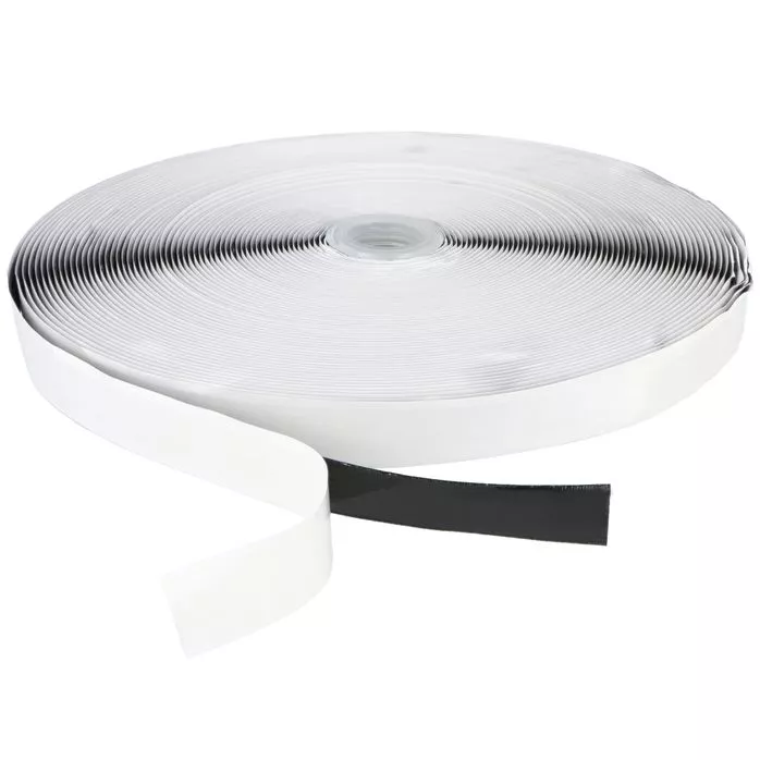Rzep 16mm z KLEJEM pętelka CZARNA  /karton-1500m/madis