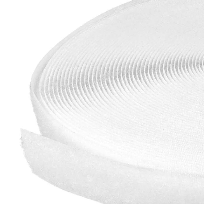 Rzep 20mm NYLON pętelka BIAŁA NATURAL /krążek-25mb/madis