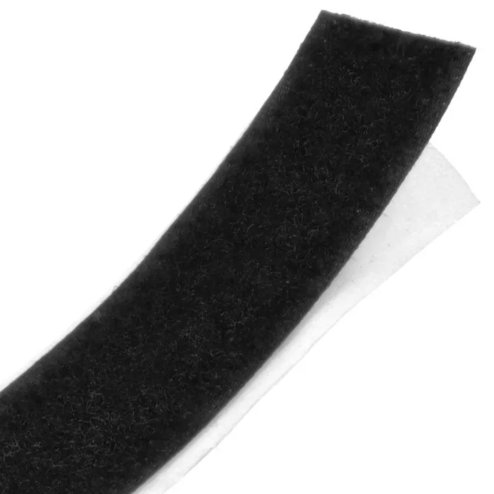 Rzep 30mm z KLEJEM pętelka CZARNA /krążek-25m/