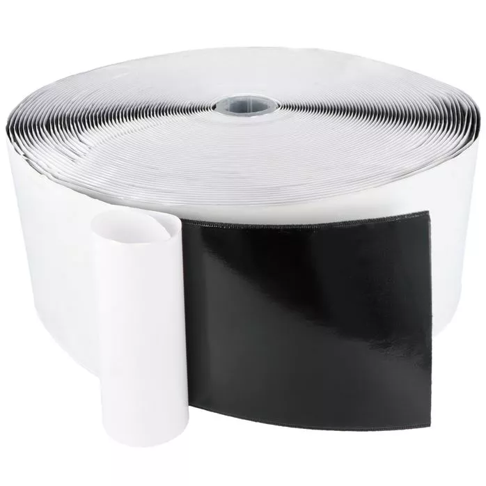Rzep 100mm z KLEJEM pętelka CZARNA /krążek-25m/madis