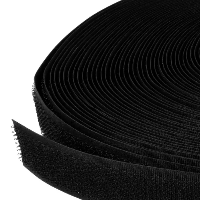 Rzep 20mm NYLON haczyk CZARNY /krążek-25mb/madis