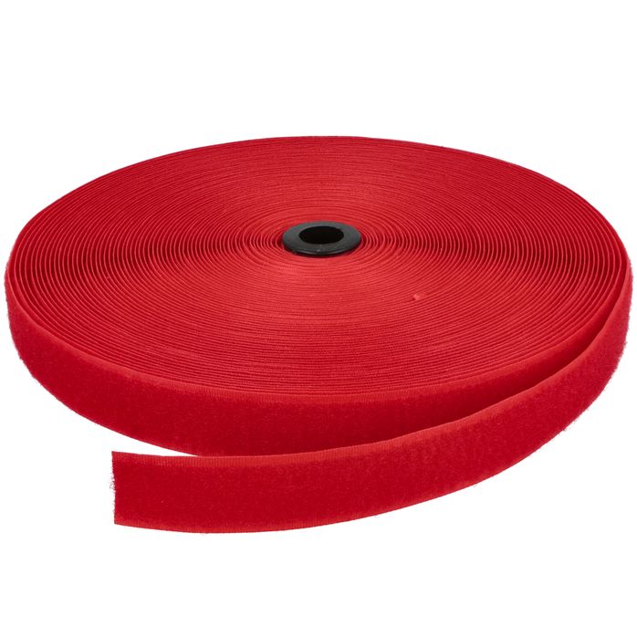 Rzep 25mm pętelka kol. CZERWONY (010, JL14) (krążek-25m)